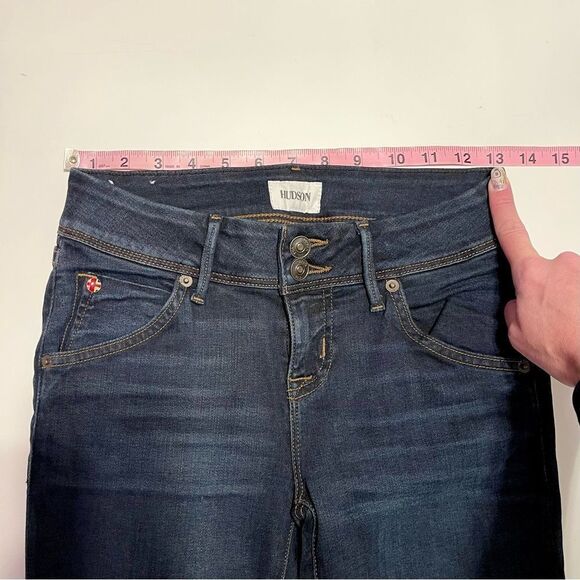 Hudson Jeans Mid-rise Flare Bootcut in Dark Blue Indigo Denim SZ 25 NEW - Picture 12 of 13